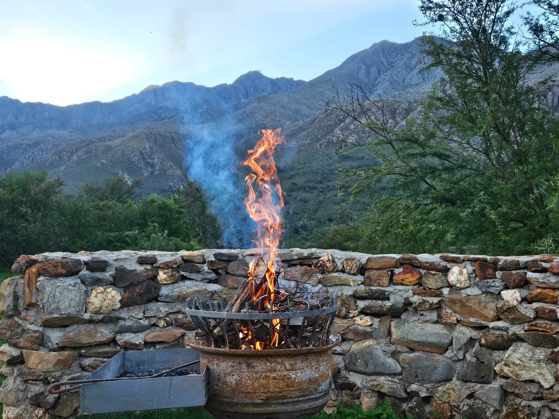 Scenic view of Swartberg Wilds campsite with mountain panorama